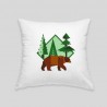 Coussin noir ours brun